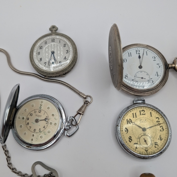 Lot of 9 Pocket Watches - Various - PARTS/REPAIR only - Picture 2 of 7